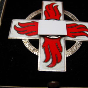 Feuerwehr- Ehrenzeichen zweite Stufe silber, inkl. Etui und Verleihungsurkunde- VERKAUFT-1180