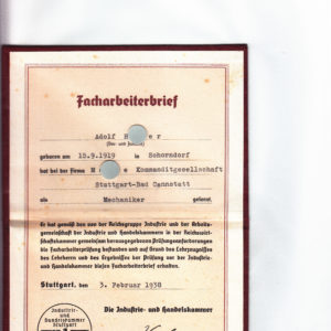 Facharbeiterbrief der Industrie und Handelskammer Stuttgart-1253