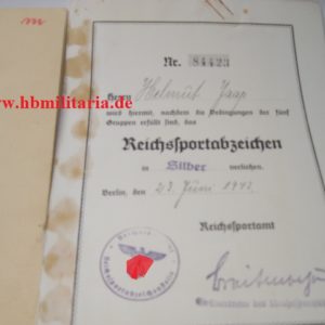 Urkundengruppe für das Reichssportabzeichen-2271