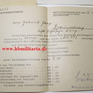 Urkundengruppe für das Reichssportabzeichen-2272