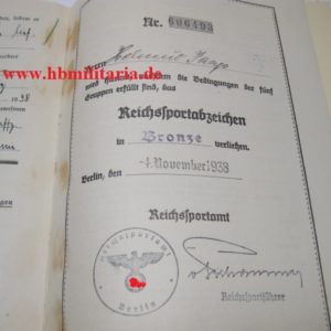 Urkundengruppe für das Reichssportabzeichen-2262