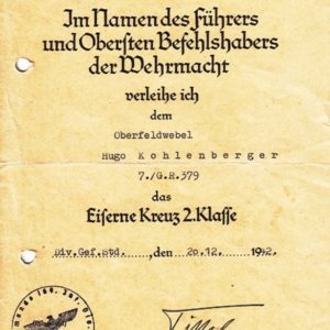 Urkundengruppe eines Oberbefeldwebel-3578