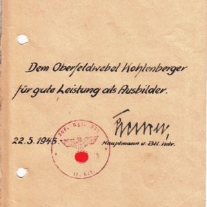 Urkundengruppe eines Oberbefeldwebel-3579