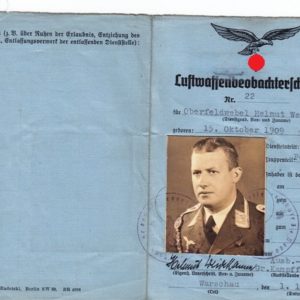 Nachtjagdraumführer 2: Luftwaffenbeobachterschein mit Dokumente und Fotos.-3596
