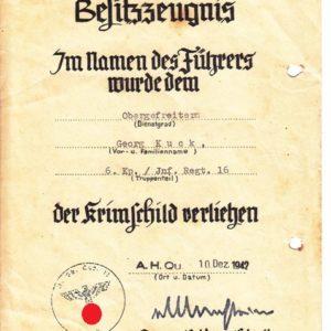 Grosser Nachlass eines Obergefreiten im Infanterie Regiment 16.-3864