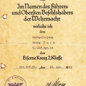 Grosser Nachlass eines Obergefreiten im Infanterie Regiment 16.-3862