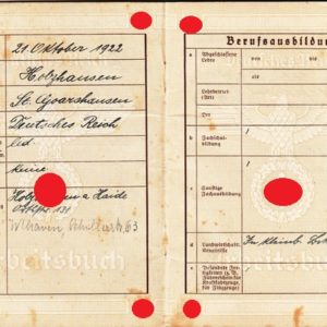 Arbeitsbuch Kriegsmarinewerft Wilhelmshaven + Urkunde + Zeugnis-4641