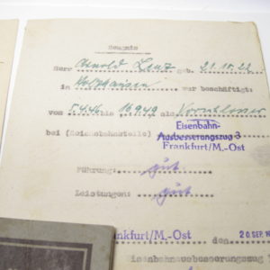 Arbeitsbuch Kriegsmarinewerft Wilhelmshaven + Urkunde + Zeugnis-4638