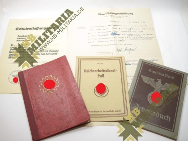 Dokumente Nachlass einer Angehörigen vom Reichsarbeitsdienst ( RAD, weibliche Jugend )-0
