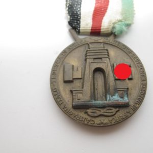 Deutsch- italienische Feldzugsmedaille + Urkunde/ Bescheinigung.-6874