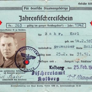 Jahresfischereischein Kolberg 1942-0