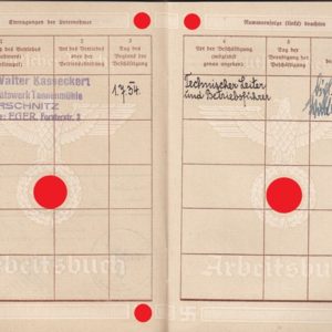 2x Arbeitsbücher + 1x Kennkarte aus dem Raum Eger/ Tachau. Sudetengau, heute Tschechien. Sešity + 1x 2x identifikační kartu od pokoje Eger / Tachau. Sudety, dnes Česká republika.-7704