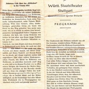 Programm des württembergischen Staatstheater Stuttgart-7722