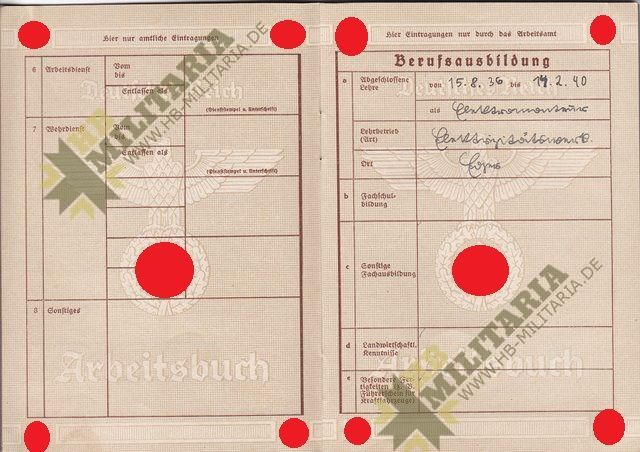 Arbeitsbuch aus dem Raum Eger/ Tirschnitz. Sudetengau. Pracovní sešit z místnosti Eger / Tirschnitz. Sudetengau.-7727