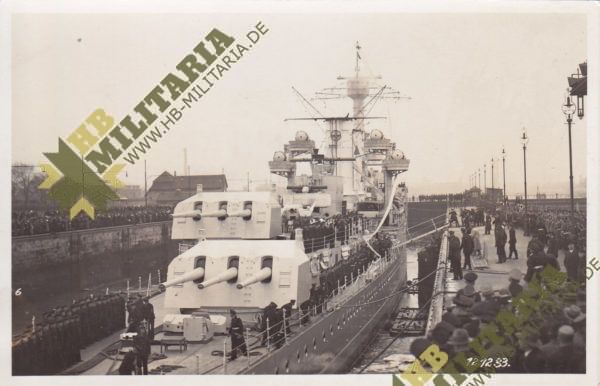 4x Fotos vom 12.12.1933 Empfang des leichten Kreuzers Köln in Wilhelmshaven durch den Führer.-8286