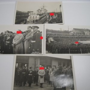 4x Fotos vom 12.12.1933 Empfang des leichten Kreuzers Köln in Wilhelmshaven durch den Führer.-0