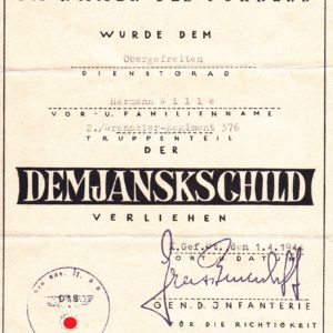 Urkunden- Nachlass Demjansk-9401