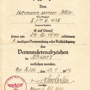 Besitzzeugnis Krim Schild, Dokumentennachlass-9640