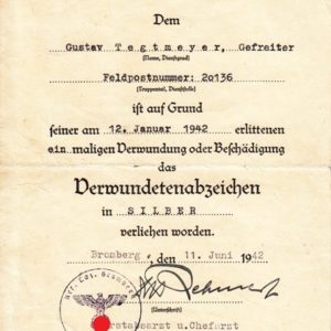 Dokumentennachlass mit Unterschrift Ritterkreuzträger General Albrecht Schubert.-11329