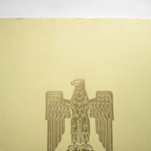Original Tintenunterschrift Adolf Hitler für Beförderungsurkunde des Reichsbahndirektors Alfred Daus.-11499