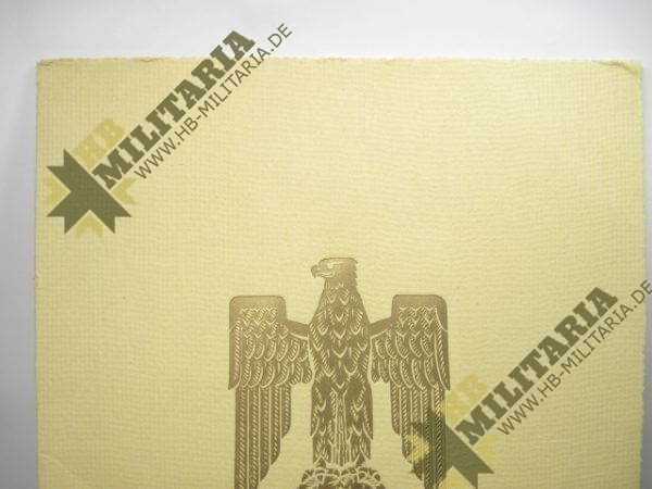 Original Tintenunterschrift Adolf Hitler für Beförderungsurkunde des Reichsbahndirektors Alfred Daus.-11499