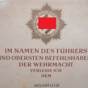 Luftwaffe - Große Verleihungsurkunde zum Deutschen Kreuz in Gold. KG27.-11536