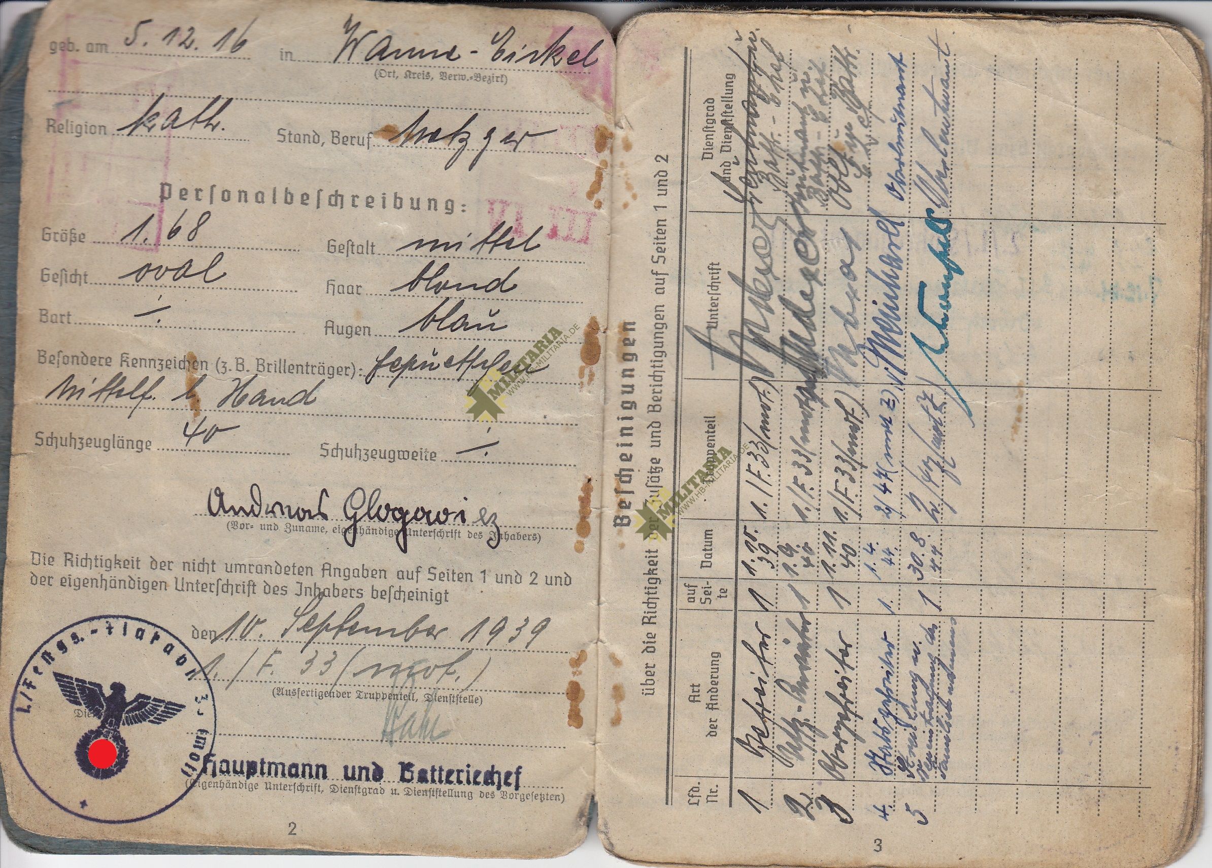 Luftwaffen Soldbuch - Finnland 1942 Petsamo. Norwegen. - VERKAUFT- SOLD – Bild 3