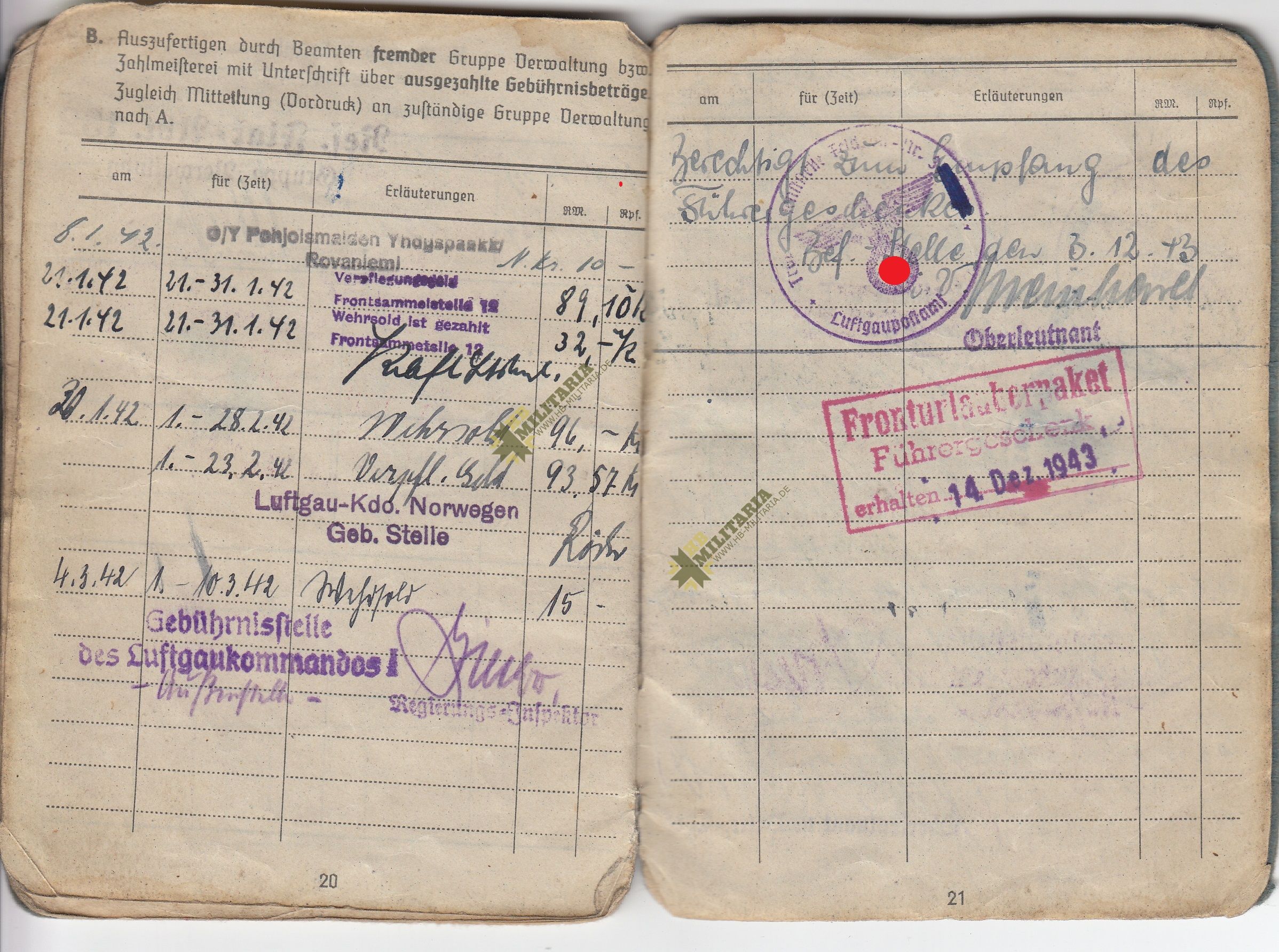 Luftwaffen Soldbuch - Finnland 1942 Petsamo. Norwegen. - VERKAUFT- SOLD – Bild 12