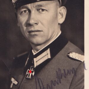 Ritterkreuzträger Major Dr. Werner Pankow. Originale Unterschrift.