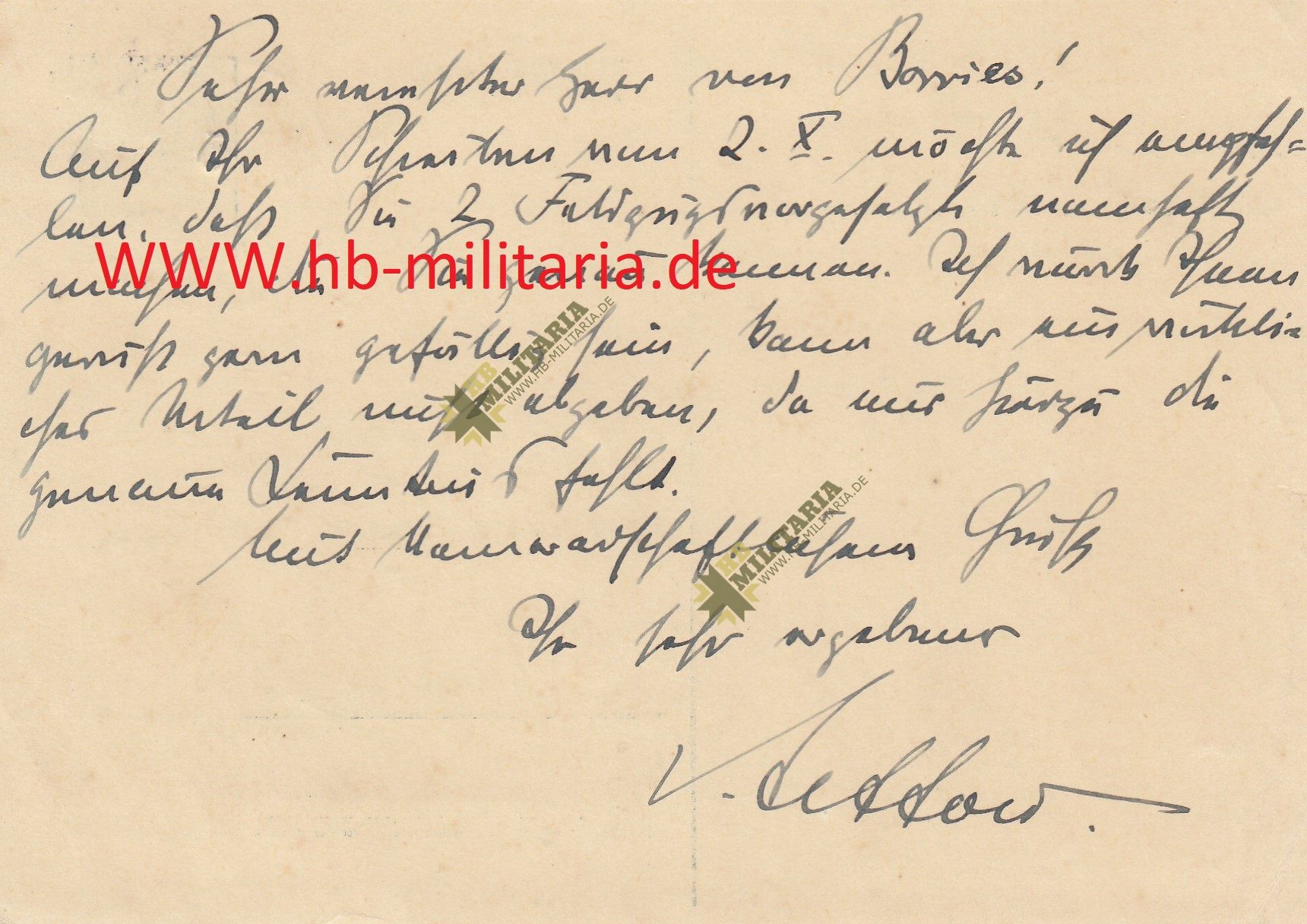 Postkarte mit OU von Lettow Vorbeck- VERKAUFT- SOLD – Bild 2