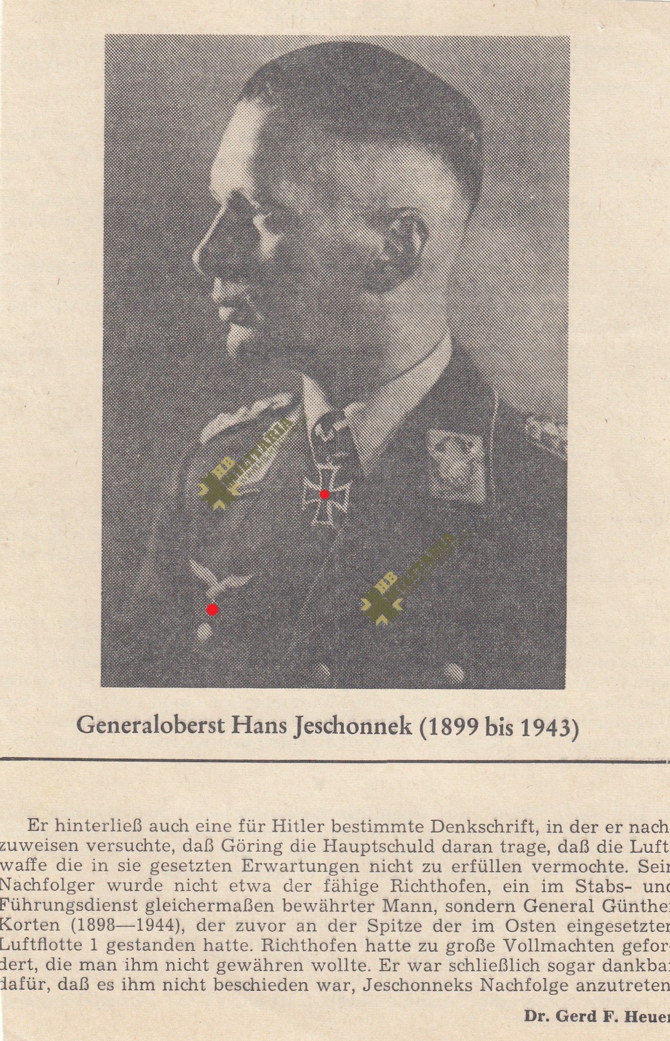 Urkunde Eisernes Kreuz 2. Klasse mit OU Hans Jeschonnek – Bild 3