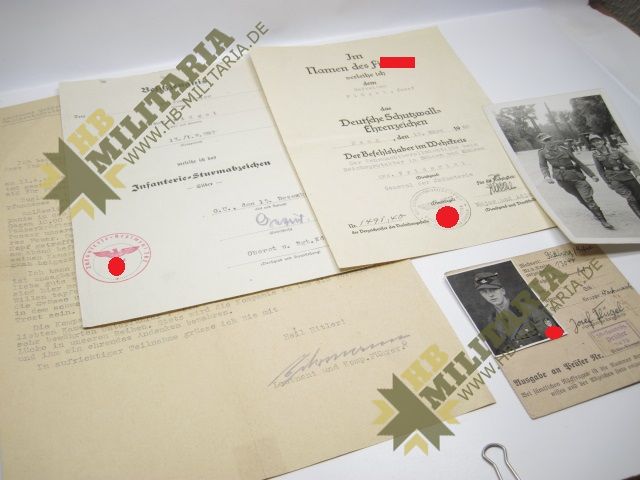 Dokumenten- Nachlass eines Unteroffiziers: XA Sportabzeichen, Infanterie- Sturmabzeichen, Schutzwallehrenzeichen- VERKAUFT- SOLD – Bild 2