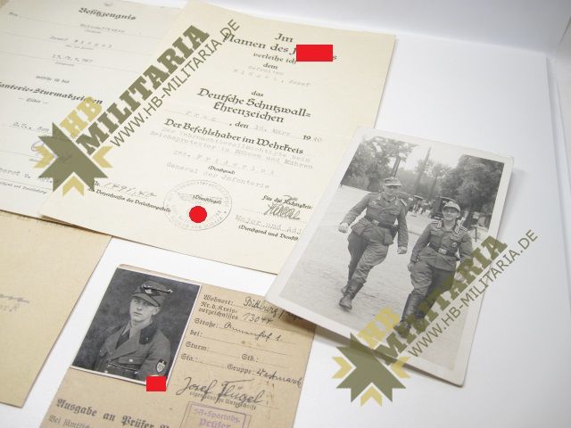 Dokumenten- Nachlass eines Unteroffiziers: XA Sportabzeichen, Infanterie- Sturmabzeichen, Schutzwallehrenzeichen- VERKAUFT- SOLD – Bild 3