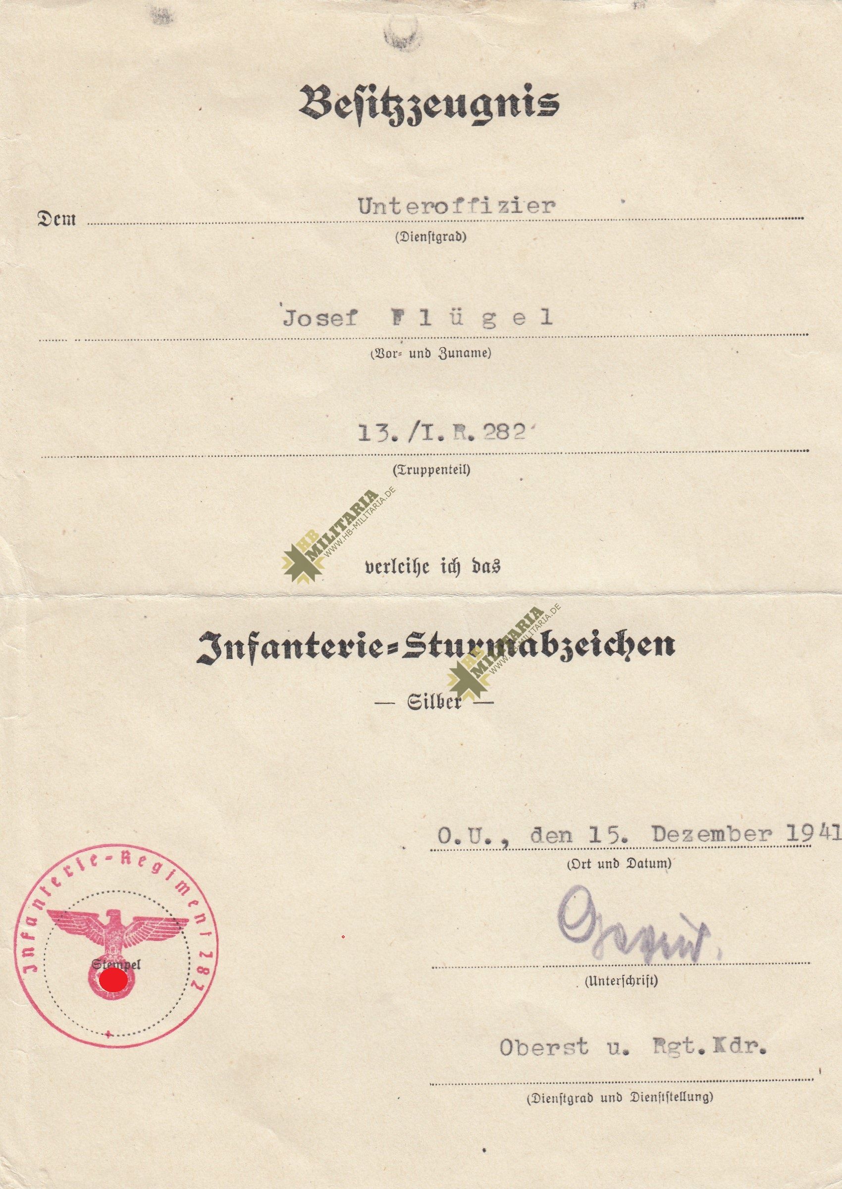 Dokumenten- Nachlass eines Unteroffiziers: XA Sportabzeichen, Infanterie- Sturmabzeichen, Schutzwallehrenzeichen- VERKAUFT- SOLD – Bild 4