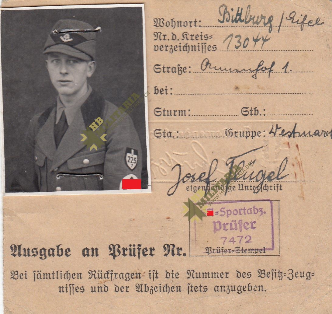 Dokumenten- Nachlass eines Unteroffiziers: XA Sportabzeichen, Infanterie- Sturmabzeichen, Schutzwallehrenzeichen- VERKAUFT- SOLD – Bild 8