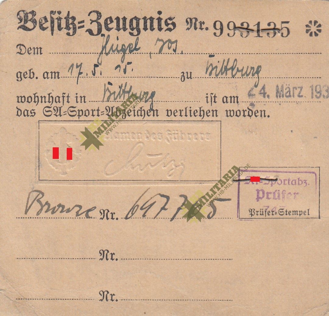 Dokumenten- Nachlass eines Unteroffiziers: XA Sportabzeichen, Infanterie- Sturmabzeichen, Schutzwallehrenzeichen- VERKAUFT- SOLD – Bild 9