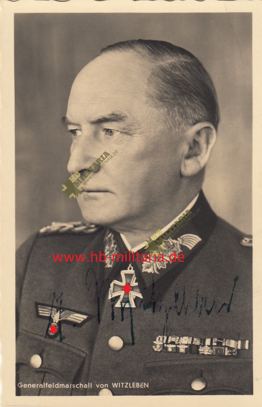 Fotopostkarte mit OU Generalfeldmarschall von Witzleben- Deutscher Widerstand um Stauffenberg- VERKAUFT- SOLD