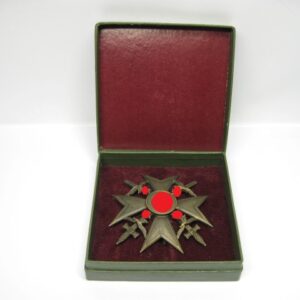 Spanienkreuz in bronze mit Schwertern, im LDO Etui, inkl. Fotoexpertise Carsten Baldes- VERKAUFT- SOLD