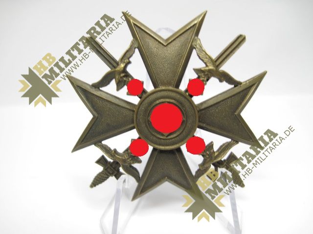 Spanienkreuz in bronze mit Schwertern, im LDO Etui, inkl. Fotoexpertise Carsten Baldes- VERKAUFT- SOLD – Bild 2