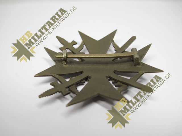 Spanienkreuz in bronze mit Schwertern, im LDO Etui, inkl. Fotoexpertise Carsten Baldes- VERKAUFT- SOLD – Bild 8