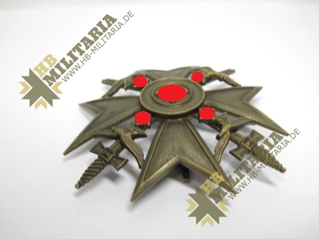 Spanienkreuz in bronze mit Schwertern, im LDO Etui, inkl. Fotoexpertise Carsten Baldes- VERKAUFT- SOLD – Bild 10