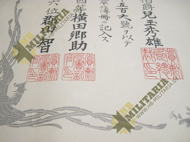 Japan: Erinnerungsmedaille an den ersten nationalen Zensus im Etui und Urkunde. – Bild 4