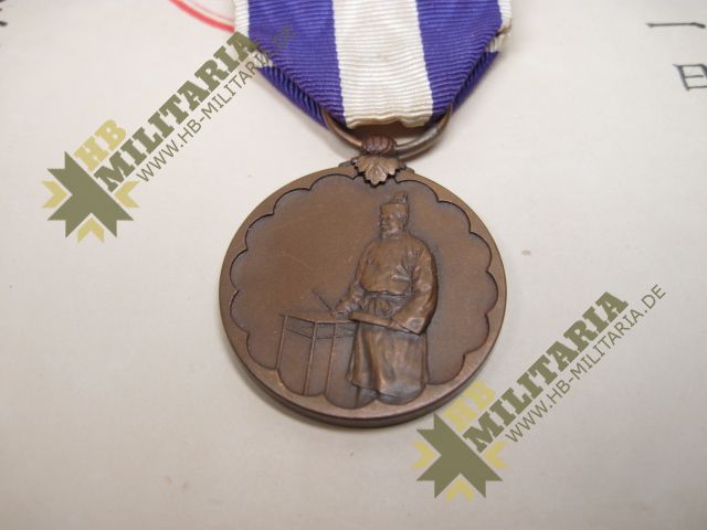 Japan: Erinnerungsmedaille an den ersten nationalen Zensus im Etui und Urkunde. – Bild 15