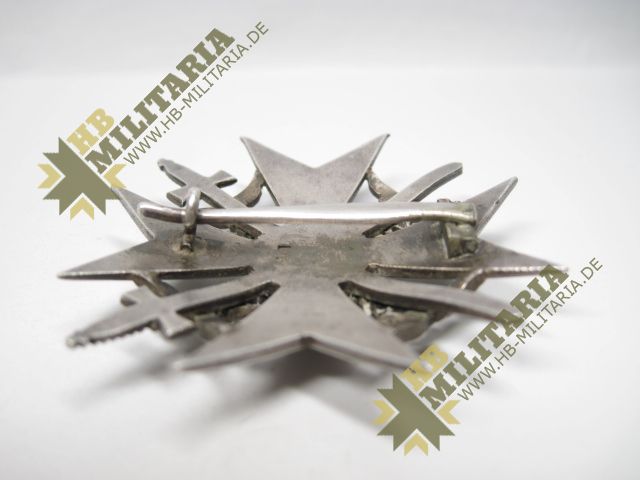 Spanienkreuz Silber mit Schwerter inkl. Fotoexpertise Carsten Baldes. – Bild 4
