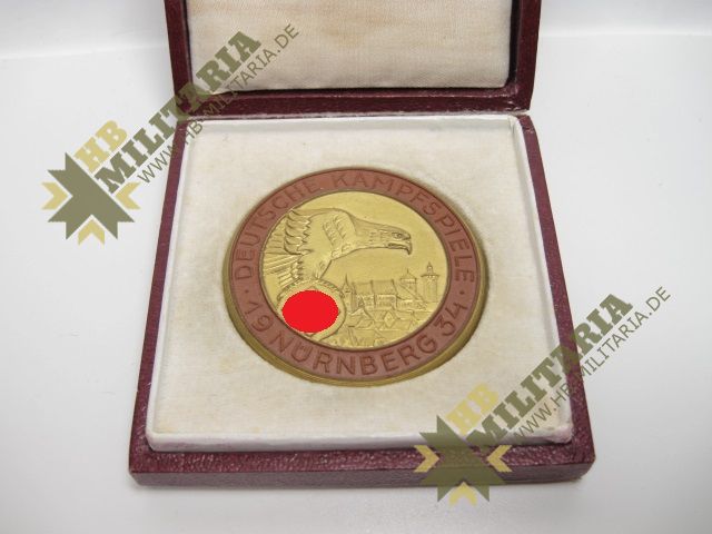 Teilnehmermedaille: Deutsche Kampfspiele Nürnberg 1934 - VERKAUFT- SOLD – Bild 3