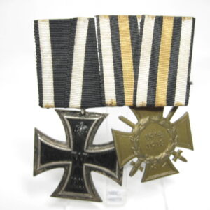 2er Ordensspange Eisernes Kreuz zweite Klasse von 1914 mit Frontkämpfer- Ehrenkreuz