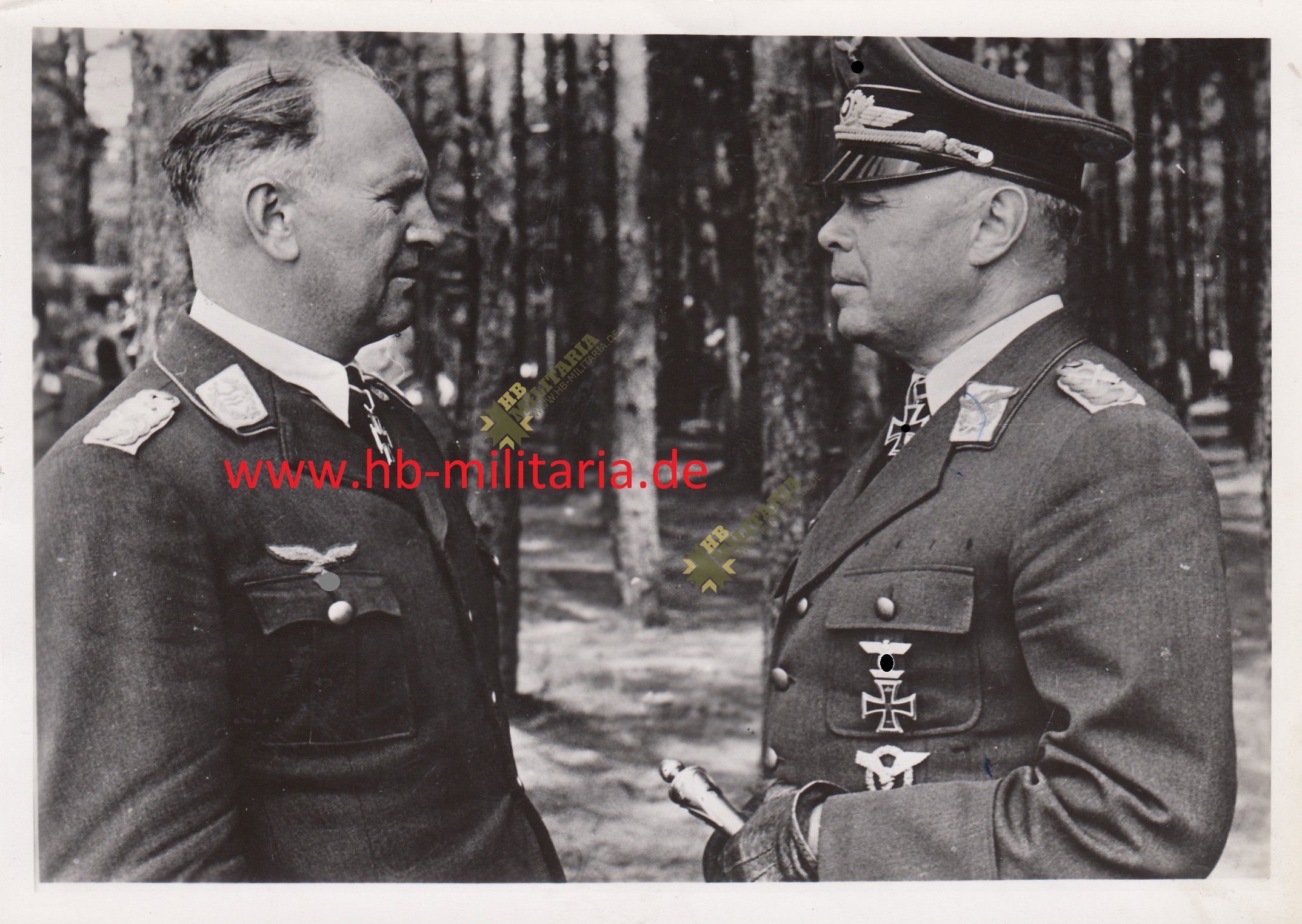 Pressefoto Generalfeldmarschall Albert Kesselring und General der Flieger Bruno Lörzer- VERKAUFT- SOLD