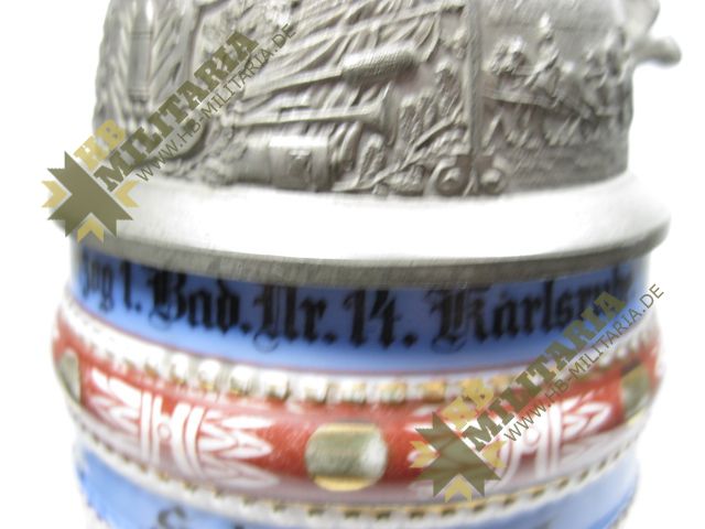 Reservistenkrug Baden 1. Batt. Feld Art. Rgt. Großherzog 1. Bad. Nr. 14 Karlsruhe- VERKAUFT- SOLD – Bild 14