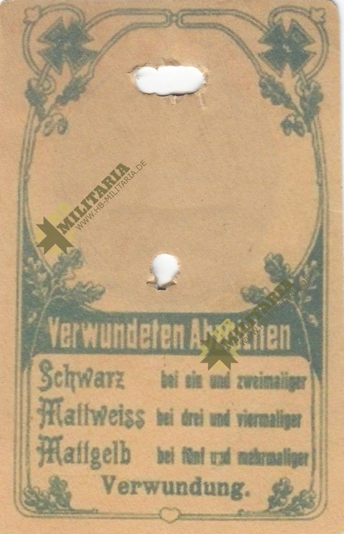 Verkaufskarton für das Verwundetenabzeichen von 1914.- VERKAUFT- SOLD