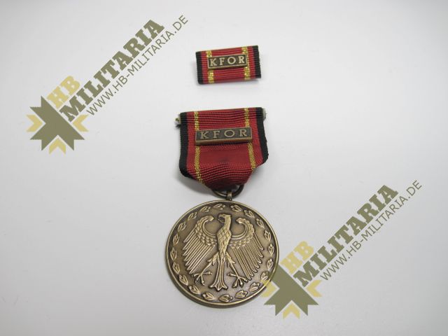 Bundeswehr Einsatzmedaille KFOR in bronze mit Bandschnalle